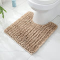 FLOLEOPA Bath Mat, Toilet Rugs U-Shaped, 24 X 20 Inches, Extra Soft Plush Bath Bathroom Rug, Super Absorbent, Non-Slip, Dry Quickly, Machine-Washable, Beige - color: Beige, size: 20x24 inches