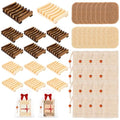 Supkiir 48 Pcs Soap Saver Set Including 16 Pcs Wooden Dish Holder, 16 Pcs Exfoliating Bag and 16 Pcs Saver Pads with Self Drain, Mix-color Soap Accessories Set for Shower Bath Toilet Kitchen and Hotel