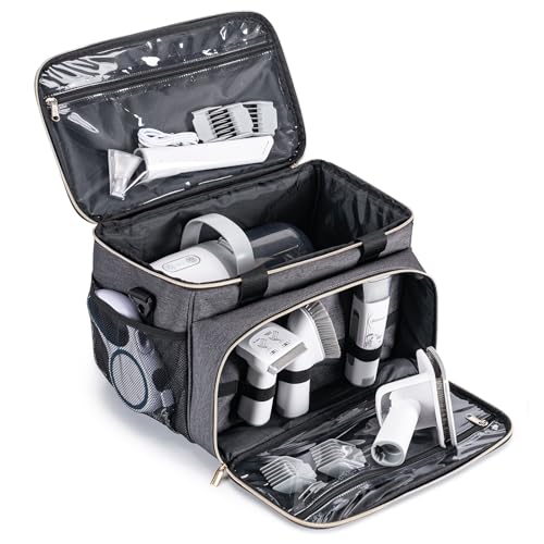Dog Grooming Vacuum Bag, Pet Grooming Kit Bag Perfect for Dog Hair Vacuum & Grooming Tool Kit Accessories- Grey - color: Gray