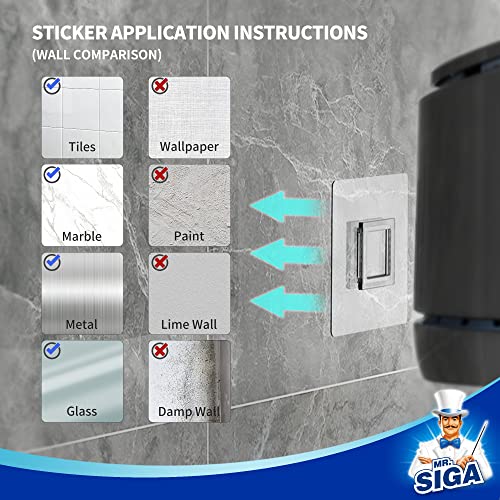 MR.SIGA Toilet Bowl Brush and Holder, Durable and Flexible Bristles, Wall Mounted Toilet Brush for Bathroom Cleaning, Black, 1 Pack - color: Black, size: 4.8"L x 3.1"W x 15.7"H