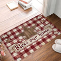 Bath Mat Country Star Burgundy Red Plaid Berry Retro Wood Quick Dry Bathroom Rugs Non Slip Absorbent Shower Flannel Rug Floor Mat for Bathroom,Bathtub,Sink,Bedroom,16"X24" - color: Cay19