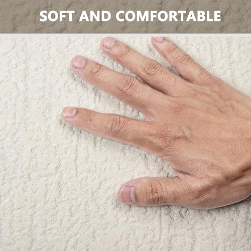 Bathroom Mat Quick Dry Low Profile Washable Bathroom Rugs Non Slip Bath Rug Ultra Thin Bath Mat Fit Under Door, Cream White 17" × 32" - color: Cream, size: Medium(17"x 32")