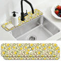 2 Pcs Kitchen Sink Splash Guard Faucet Mat Lemon Tree Pattern Faucet Mat for Sinks Flower Absorbing Drying Mats for Kitchen Bathroom - color: Lemon Tree Pattern