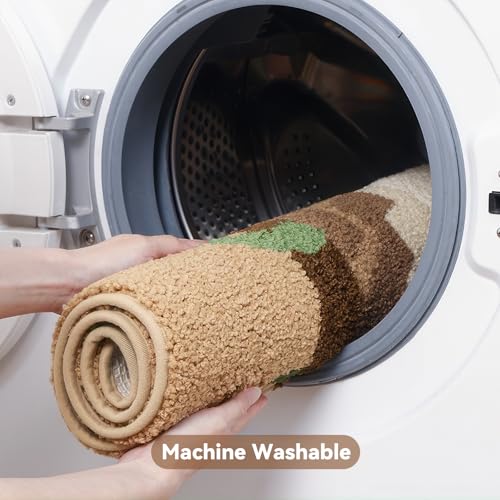 Bathroom Rug Mat, Desert Sunset Bath Mat with Soft & Non-Slip, Ultra Absorbent Microfiber Shaggy Door Mat, Quick Dry Bath Rug Carpet for Toilet Bathtub Bedroom 20x31 Inch (Brown) - color: Brown