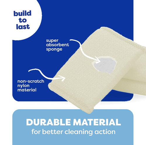 24 Pack Scrub Sponges Kitchen By SCRUBIT, Multi-Purpose Scouring Pads, Non-Scratch Cleaning Sponges for Dishes, Pots & Non-Stick Cookware - Long Lasting Dish Scrubbers for Kitchen, Bathroom & More