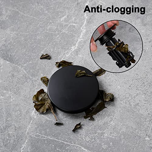 TIORIY Bathroom Vessel Sink Drain with Overflow - 1 3/4 Inch Bathroom Sink Stopper, Push and Seal Pop up Sink Drains, Bathroom Sink Vanity Assembly with Strainer, Anti Clogging, Black - color: With Overflow Black