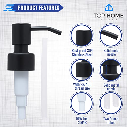 Stainless Steel Soap and Lotion Dispenser Pumps, Replacement for Your Bottles (Black Matte, 2 Pack) - color: Black Matte, size: 2 Pack
