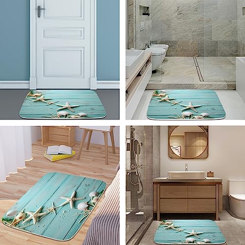 Modern Beach Ocean Coastal Bath Rugs Non Slip Shower Mat Bathroom Decor Door Rug (16x24 inches, Seashell Blue) - color: Multi Color 17, size: 2' x 1'4" (Rectangular)