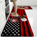 Flag Kitchen Rugs Set, Patriotic Anti-Fatigue Mats with American Flag & Eagle, 2-Piece Non-Slip Wipeable Rubber Mats, Washable Cushioned Rug for Sink Laundry, 15.7"×27.5" + 15.7"×47" - color: 250th-2, size: 15.7×27.5+ 15.7×47
