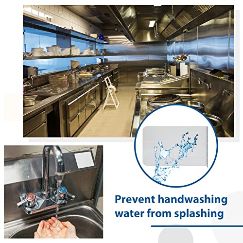 Therwen 2 Pcs Stainless Steel Side Splash Guard for Sink 26 x 12 Inch Wall Mount Guard with Screws Commercial Restaurant Hand Sink and Compartment Prep Sink Kitchen Sink Splash Protector Supply - size: 26 x 12 Inch