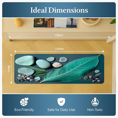 Soft Diatomaceous Earth Blend Bath Mat – Ultra-Thin (2.5mm) Quick-Dry, Non-Slip Floor Mat – NOT Hard Stone Mat – Ideal for Bathroom, Doorway, or Kitchen (40x120 cm) - size: 1'4" x 3'11" (Rectangular)