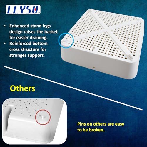 Leyso 8.5-inch Thermoplastic Floor Sink Drian Cover, Square Drain Basket, Drop-in Sink Drain Strainer, Fit in 12" Floor Sink & Use for Restaurant Compartment Sink - style: 2-3/8"H PP