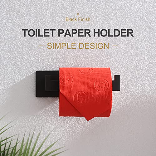 KOKOSIRI Black Toilet Paper Holders Bathroom Toilet Paper Roll Holder SUS304 Stainless Steel Contemporary Wall Mounted, 2 Pack, B2003BK-P2 - color: Matte Black, size: Without Shelf(2 Pack)