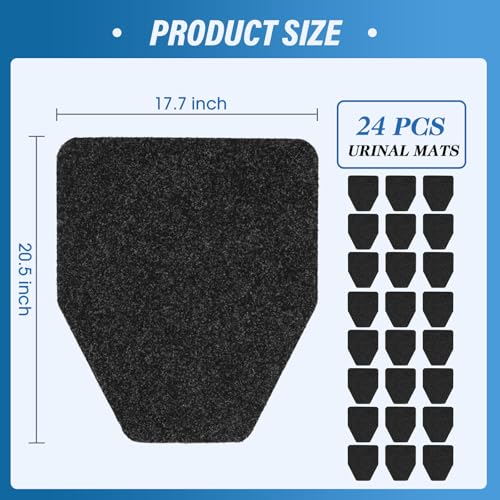 24Pcs Urinal Mats for Men Bathroom Commercial Urinal Floor Mats Urinal Pads for Mens Room Non Slip Splash Toilet Bulk Washable Disposable Large 17Inch x 20.5Inch - size: 24