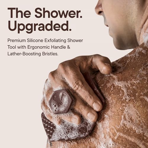 TOOLETRIES Silicone Body Scrubber 2.0, Loofah Alternative - Chocolate | Gentle exfoliating shower scrubber that's quick drying, hygienic and longer lasting than traditional loofahs. - color: Chocolate