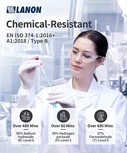 LANON Food Safe White Disposable Nitrile Gloves, Latex-Free, Powder-Free, Textured Fingertips, Cooking, Cleaning, Medium (Pack of 2) - size: Medium (Pack of 200)
