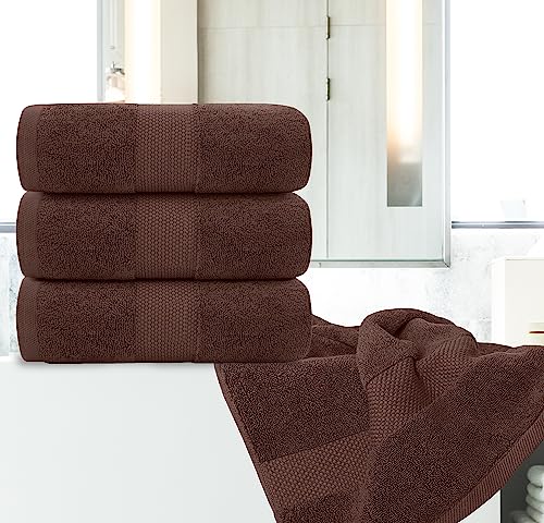 White Classic Luxury Bath Towels Set of 4 Large - 700 GSM Cotton Ultra Soft Bath Towels 27x54 | Highly Absorbent and Quick Dry | Hotel Towels for Bathroom Luxury, Plush Shower Towels, Brown - color: 19: Brown