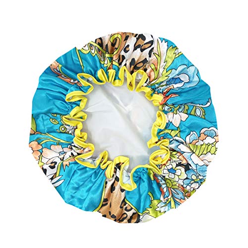 allydrew Wild Side Reusable Women's Waterproof Shower Caps for Long Hair, Wild Floral - color: Wild Floral
