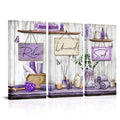 sechars Bathroom Wall Art Relax Unwind Soak Signs Canvas Prints Lavender Spa Decor, 8x16 Inches Each, Framed (Purple) - color: Purple