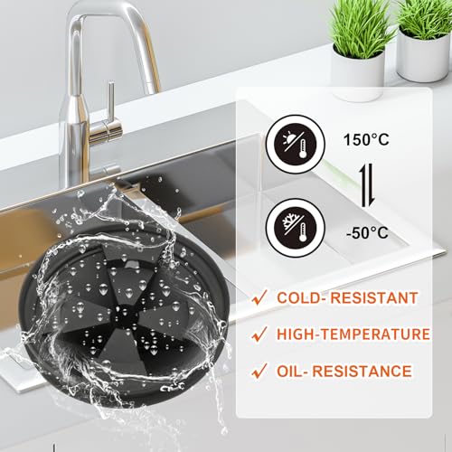 2Pcs 3 3/8" Garbage Disposal Splash Guard, Quiet Garbage Disposal Rubber Drain Insert, Sink Splash Guard QCB-AM Replacement for InSinErator Evolution Series, Removable Garbage Disposal Parts - color: Black 3 3/8" 2pack
