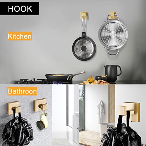 Brushed Gold Towel Bar Set Bathroom Hardware Set, 5 Pieces Gold Bathroom Accessories Set Stainless Steel Wall Mounted Towel Holder for Bathroom 23.6in - color: Brushed Gold