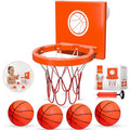 MARPPY Bath Toys - Bathtub Basketball Hoop for Kids, Toddlers - Suction Cup Basketball Hoop and 4 Soft and No Hole Balls - Baby & Toddler Mini Basketball Hoop - Boys & Girls - color: Orange 4 Balls (With Stripes)