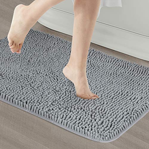 Secura Bathroom Rugs 20x32 Inches – Thick Plush Bath Mat, Ultra Soft Absorbent Bathroom Mat, Non Slip Machine Washable Bath Rugs for Tub, Shower Room Floor (Gray) - color: Grey, size: 2'8" x 1'8" (Rectangular)