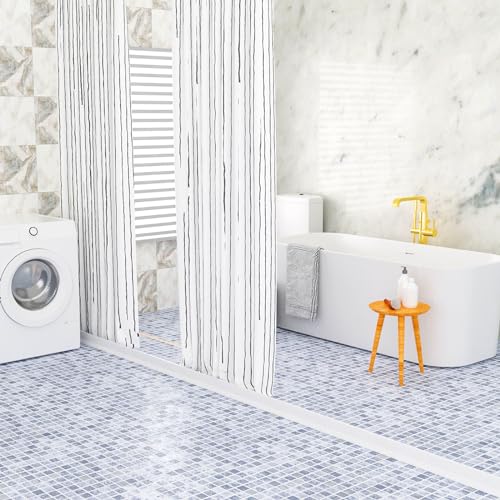 Raycity 3" High Shower Threshold Water Dam 59 IN Collapsible Shower Water Splash Guard for Curbless Shower Threshold Barrier Water Stopper for Wet and Dry Separation Bathroom and Kitchen (White) - color: White, style: 59 inch