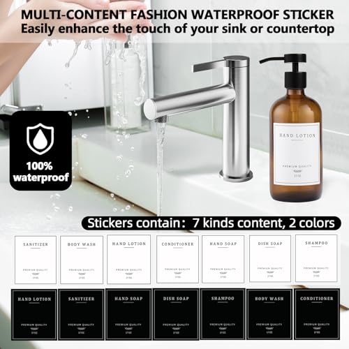 Amber Glass Soap Dispenser - Dish Hand Soap Dispenser for Kitchen, Bathroom Soap Lotion Dispenser with Pump, Refillable Liquid Soap Pump Dispenser Set with Tray, Amber Bottle/Black Pump-pd - color: Amber Bottle/Black Pump + Tray