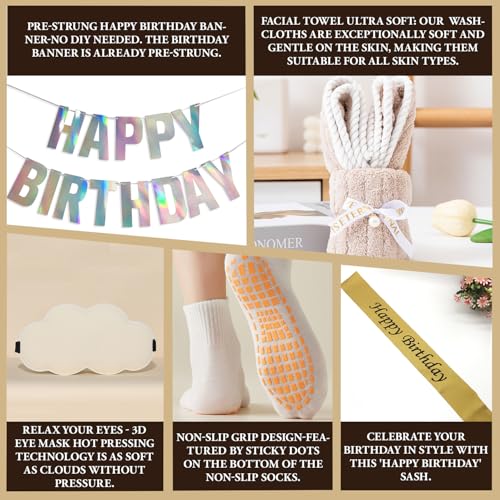 Birthday Bath Gifts, Spa Gift Basket for Women & Men Birthday Spa Gift Box | Home Spa Set, Beauty Personal Care Bath Essentials, Butter, Candle, happy birthday gifts box for women bath and body care