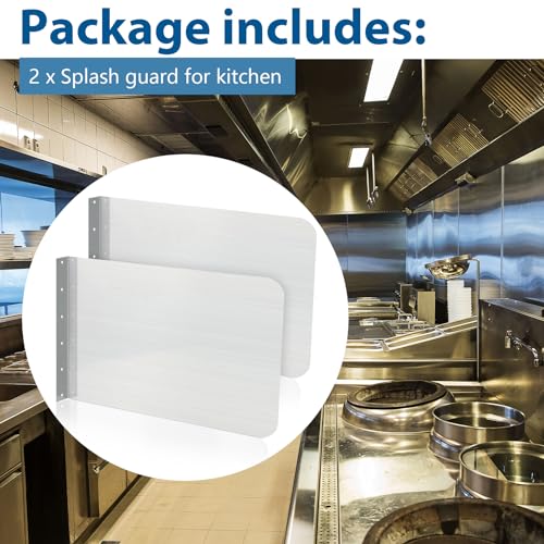 Therwen 2 Pcs Stainless Steel Side Splash Guard for Sink 26 x 12 Inch Wall Mount Guard with Screws Commercial Restaurant Hand Sink and Compartment Prep Sink Kitchen Sink Splash Protector Supply - size: 26 x 12 Inch