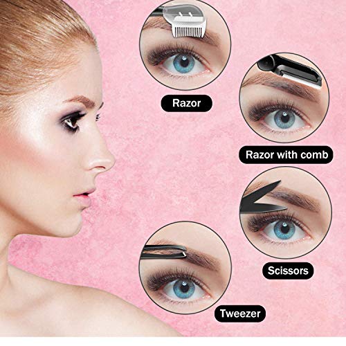 Eyebrow Kit, Multipurpose Exfoliating Dermaplaning Tool Face kits | ZTRHYOO Eyebrow Razor Eyebrow Tool Kit for Women Girl, Men for Eyebrow Grooming Set (9 in 1)