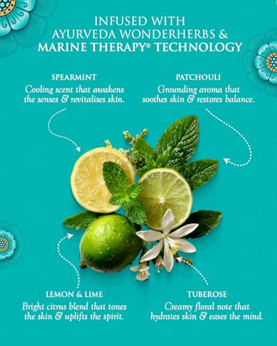 SPA CEYLON SeaVeda Uplifting Wellness Trio – Pampering Kit with Natural Ingredients, Ayurvedic Gift Set with Shower Gel, Body Cream & Pillow Mist, 3-Piece Set, Pamper set (150 g, Spearmint)