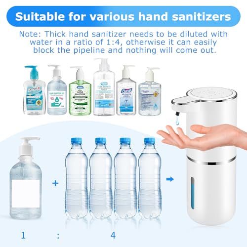 Automatic Soap Dispenser Touchless,Liquid Soap Dispenser with 4 Adjustable Levels,12.8oz USB Rechargeable and Wall Mounted,Smart Hand Soap Dispenser for Bathroom,Kitchen Sink,Dish Soap - color: White, size: Liquid x1