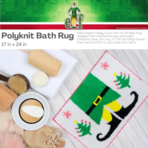 Elf Movie Buddy Christmas Bathroom Mat Rug (17x24) - Non-Slip Plush Poly Knit Holiday Home Decor Accent - (Officially Licensed Product) By Franco Collectibles - color: Elf Buddy
