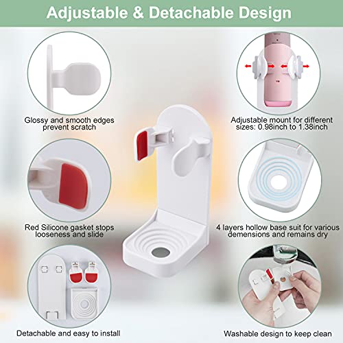 Boperzi 2 Pack Electric Toothbrush Stander and Toothbrush Holder Wall Mounted Automatic Toothpaste Dispenser Dustproof Cover Toothbrush Holder for Shower Bathroom Set Kids Family(Black+2 Pack) - color: White/Black