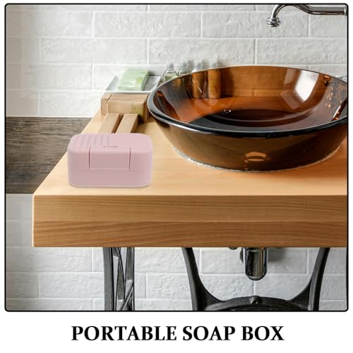 PRETYZOOM Portable Travel Soap Box Waterproof Soap Container with Lid for Outdoor Camping Gym Bathroom Use 8pcs Pink Blue Storage Case Set