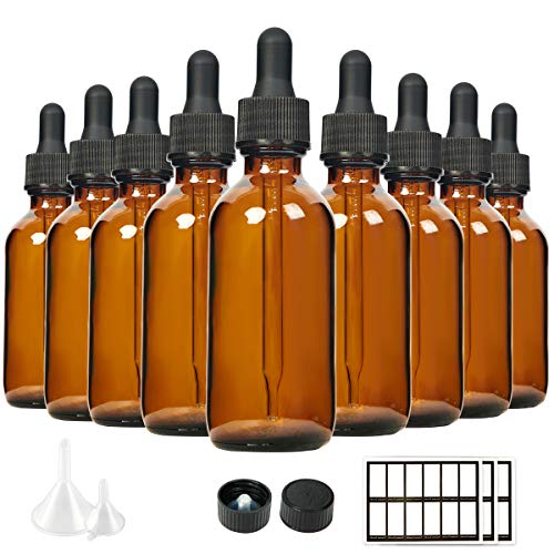 Eternal Moment 2 oz Eye Dropper Bottle(24 Pack), 60ml Amber Glass Bottles with Glass Eye Dropper for Essential Oils, Chemistry Lab Chemicals, Colognes & Perfumes - size: 2 Ounce