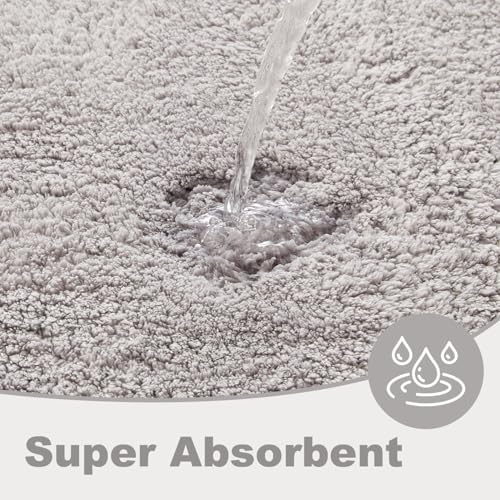 TYUU Bathroom Runner Rug, Ultra Soft Long Bath Mat Machine Washable Super Absorbent Quick Dry Bathroom Runner Rugs 24 x 60 Non Slip, Light Grey 24" x 60" - color: Light Grey, size: 24" x 60"