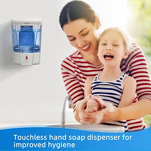 SVAVO Automatic Hand Soap Dispenser, 21 fl.oz/600ml Touchless Soap Dispenser Wall Mounted, Touch-Free Liquid soap Dispenser Sensor Soap Dispenser for Kitchen Hotel Restaurant Bathroom - color: Gray, size: 600ml