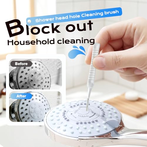 Shower Head Cleaning Brush for Small Hole, 2025 New Shower Head Cleaner Tool with Spiral Tip, Gap Hole Cleaning Brush Picks, Multifunction Tiny Brush for Nozzle Keyboard Port Crevice Sink Vent (10)