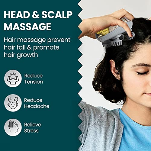 EILISON Cordless Hair Scalp Massager- Electric Head Massager with Kneading Massage, IPX-6 Waterproof Handheld Portable Head Scratcher Massager for Hair Growth, Deep Clean & Stress Relax