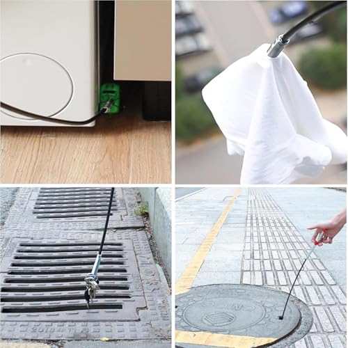 116" Drain Snake, Flexible Grabber Claw for Sink Shower Bathtub, Tight Space Drain Hair Removal Tool - color: 116inch