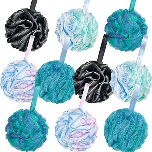 10 Pack Bath Sponge Shower Loofahs 40g,Mesh Pouf Bath Scrunchies Body Wash Puff,Body Scrubber Exfoliating Bath Sponge for Women and Men - color: Style a - 40g