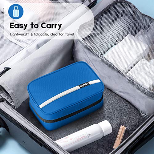 Travel Toiletry Bag for Women, Dopp Kit for Men, Waterproof Makeup Bag Shaving Bag with Hanging Hook, Portable Toiletry Organizer for Traveling and Camping - color: blue