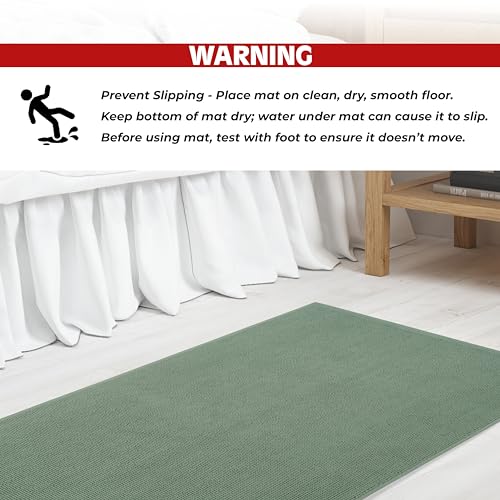Cotton Paradise 100% Cotton Turkish Bathmat Rug, Soft Absorbent Quick Dry Non Slip, 17x24 Bathmat Rug, Sage Green - color: Sage Green, size: 1 PC 17x24"
