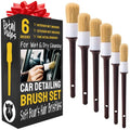 Car Detailing Brush Set 6-Pack, Interior and Exterior, Detail Dudes | Scratch-Free Boars Hair - Exterior & Interior Cleaning Brushes - Safe for Leather, Piano Black Trim, Dashboards & Wheels - size: 6 Pack(Advanced)