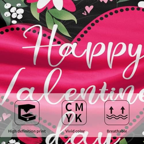 Valentine's Day Hand Towels 14.4 x 28.3 Inch Heart and Daisy Pattern Soft Bath Towel Set of 2 Pink Kitchen Towels for Bathroom Kitchen Decorative Towel Hotel Gym Spa Towels - color: Heart Pink