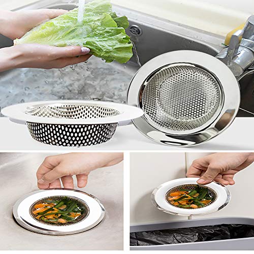 Seatery 4-Piece Kitchen Sink Strainers - 4.5 Inch Stainless Steel Sink Drain Filter with Food Scraps Catcher - size: 3.5 inch