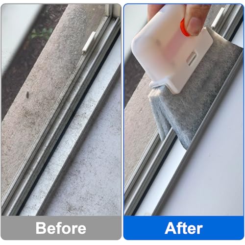XANGNIER Window Sill Cleaner Tool,8 Pcs Magic Door Window Track Cleaning Tools Kit,Sliding Door Track Cleaner,Groove Crevice Cleaning Brush for Tile Lines/Shutter/Car Vents/Air Conditioner/Keyboard - color: Multicolor1